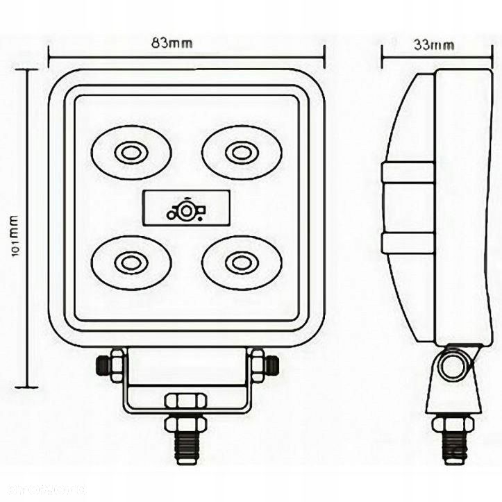 LAMPA ROBOCZA LED-5 PROSTOKĄTNA 630LM 2M KABLA - 2