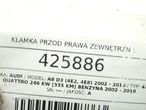 KLAMKA PRZÓD PRAWA ZEWNĘTRZNA AUDI A8 D3 (4E2, 4E8) 2002 - 2010 4.2 quattro 246 kW [335 KM] - 7
