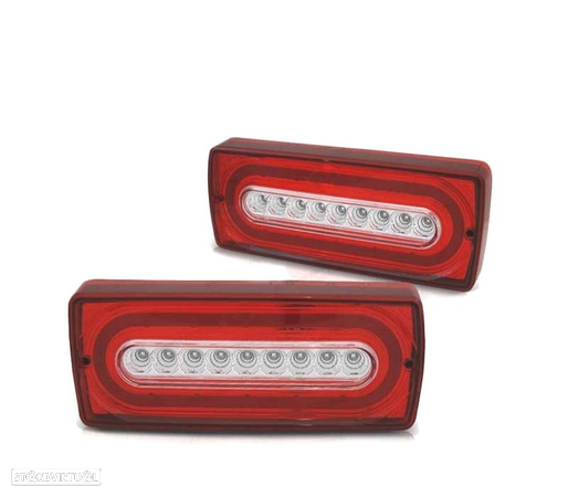 FAROLINS TRASEIROS LED DINÂMICO PARA MERCEDES "W463" CLASSE G 90-12 RED CRYSTAL VERMELHO CRISTAL - 2