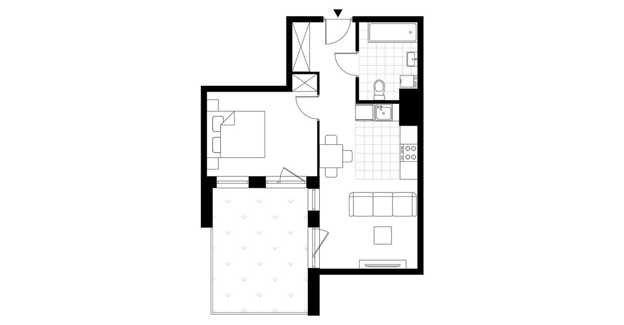 2-pokojowe mieszkanie 41m2 + ogródek Bezpośrednio - Pełny obrazek: 3/8