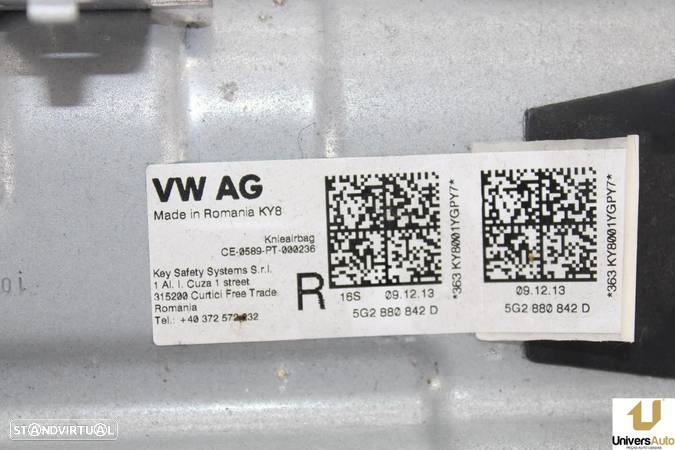 AIRBAG INFERIOR JOELHO VOLKSWAGEN GOLF VII VARIANT 2014 -5G2880842D - 4