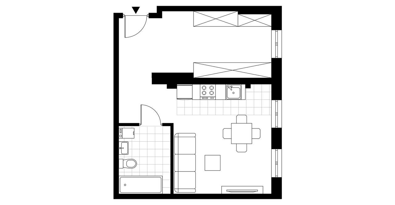 2-pokojowe mieszkanie 38m2 Bez Prowizji - Pełny obrazek: 4/9