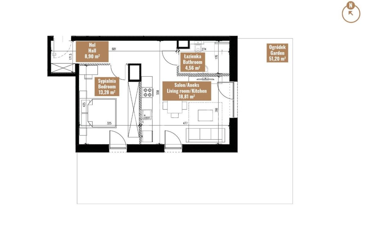 2 pokoje | 51m2 Ogródek | Zabłocie | Wys Standard