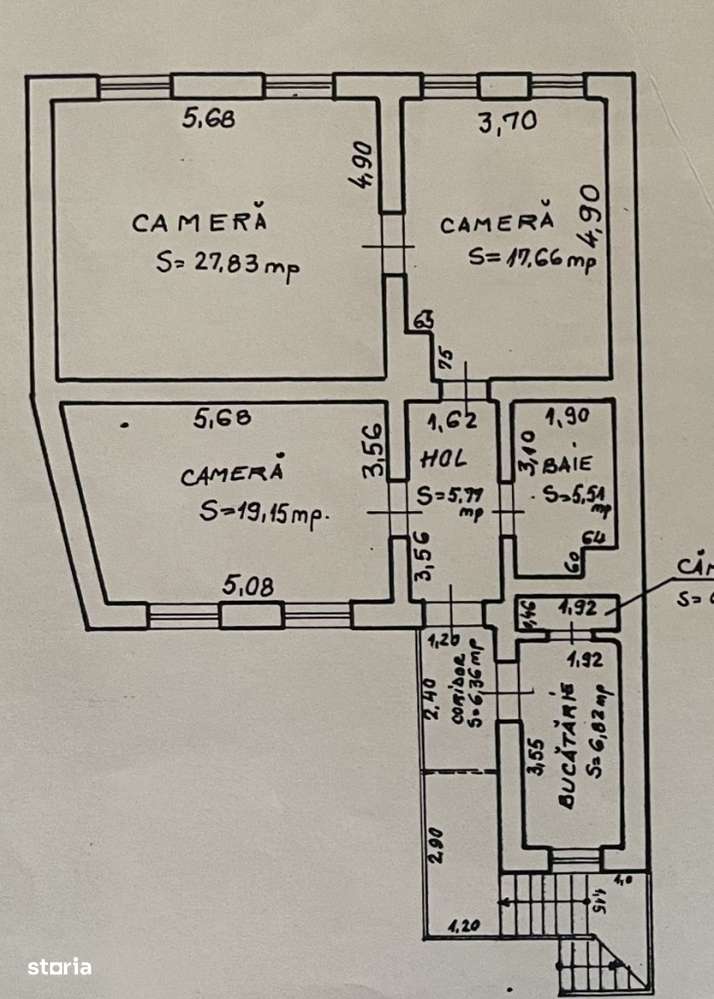 Ap la casa 3 camere etaj 1str Tipografilor Centru istoric ultracentral-10