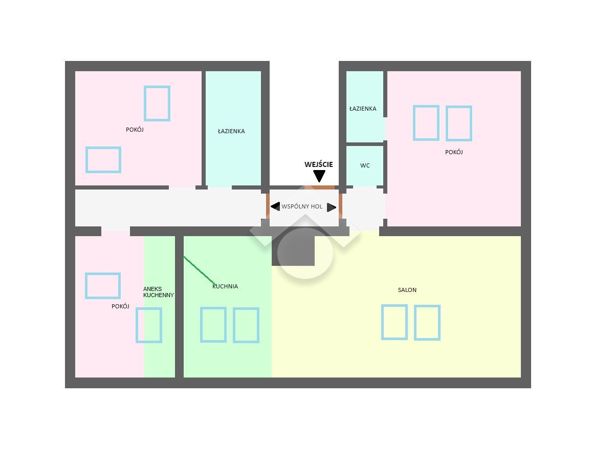 4-pokojowe mieszkanie (podzielone na 2) na Dąbiu