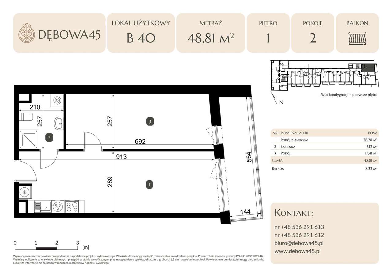 2-pokojowe mieszkanie 48m2 + balkon Bez Prowizji - Pełny obrazek: 2/7