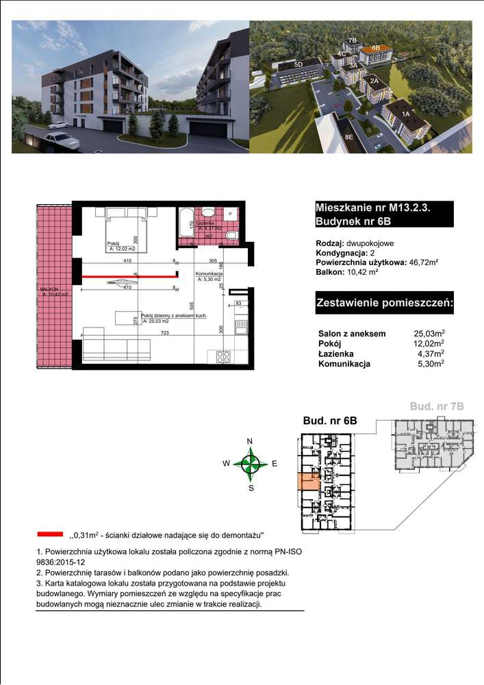 2-pokojowe mieszkanie 46m2 + balkon Bezpośrednio - Pełny obrazek: 2/9