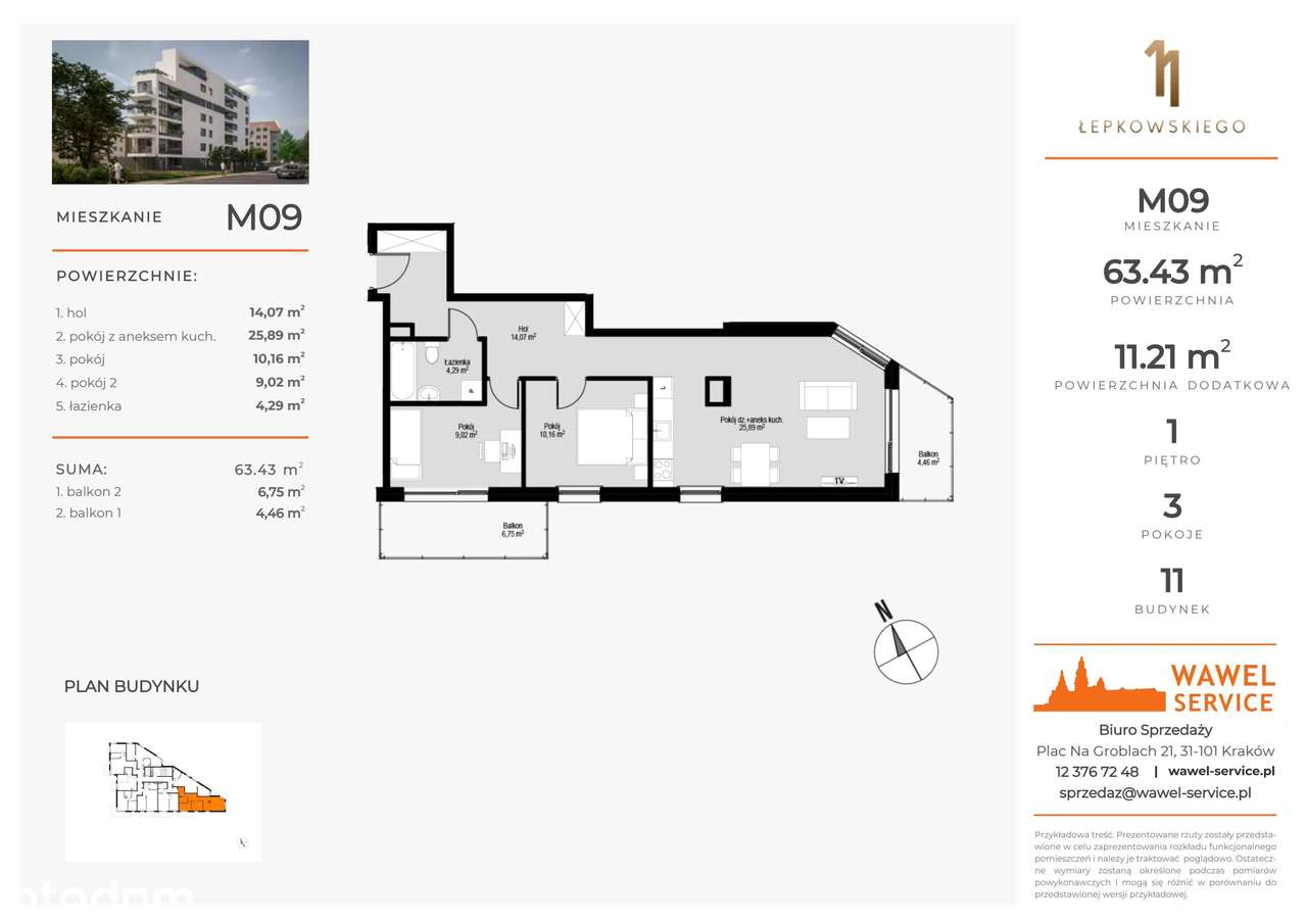 Łepkowskiego 11 | mieszkanie 3-pok. | M09 - Pełny obrazek: 2/9