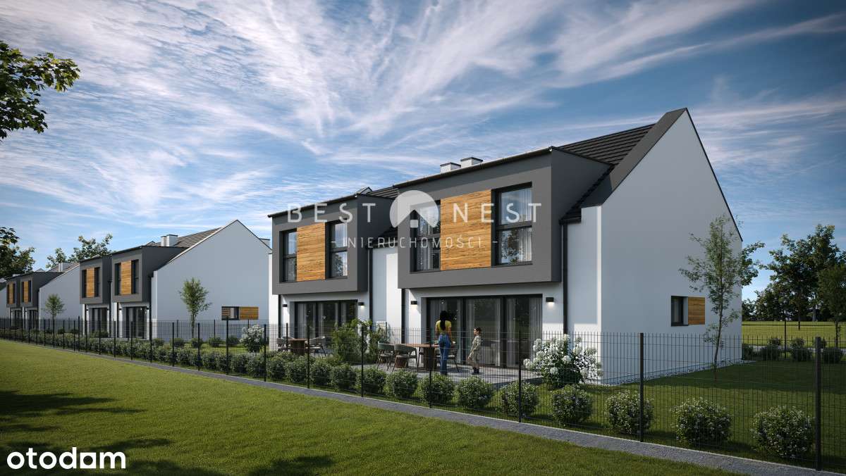 Nowoczesny dom z garażem w zabudowie bliźniaczej - Pełny obrazek: 2/18