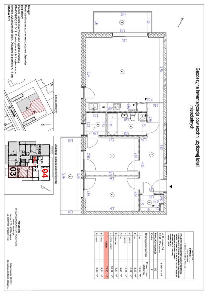 3-pokojowe mieszkanie 73m2 + 2 balkony - Pełny obrazek: 2/9