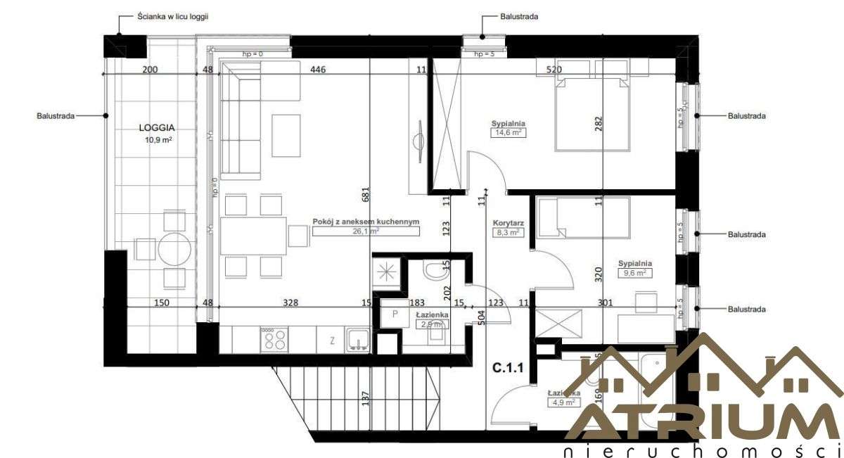 Mieszkanie 3pokojowe z tarasem staw Starołęka-5