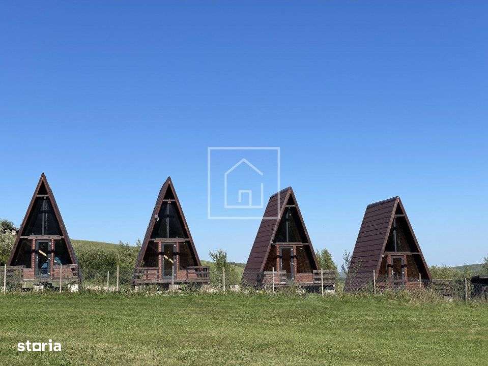Teren 829 mp autorizatie de constructie 4 cabanute A-frame in Tocile-0