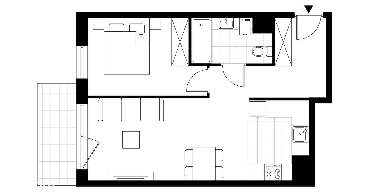 2-pokojowe mieszkanie 43m2 + balkon Bez Prowizji - Pełny obrazek: 3/8