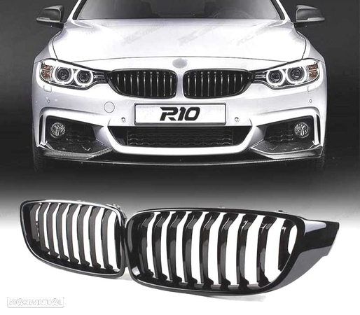 GRELHA FRONTAL PARA BMW SERIE 4 F32 F33 F36 M PERFORMANCE PRETO BRILHANTE - 1