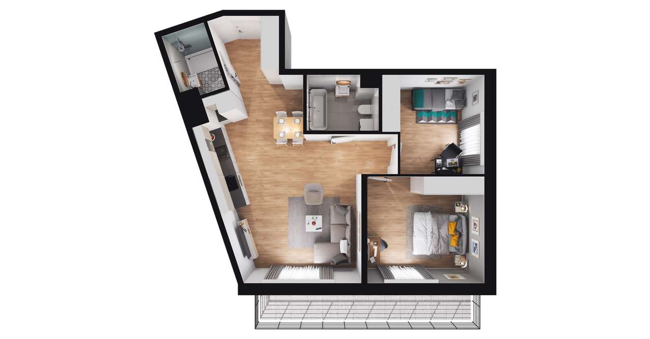 3-pokojowe mieszkanie 65m2 + balkon Bez Prowizji - Pełny obrazek: 3/9