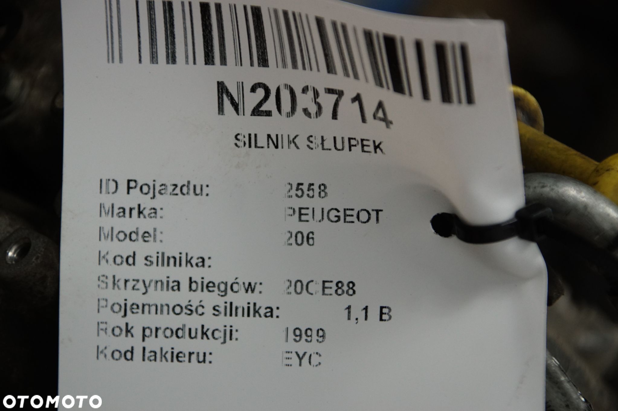 SILNIK SŁUPEK PEUGEOT 206 10FP50 - 1