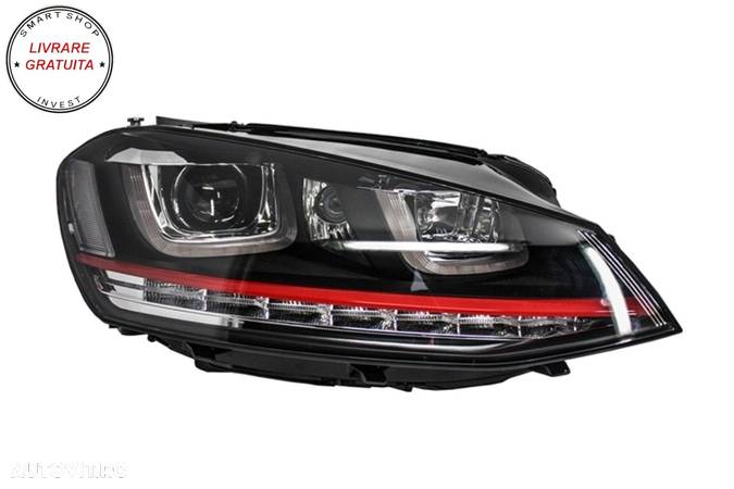 Faruri 3D LED VW Golf 7 VII (2012-2017) R20 GTI Design Semnal Dinamic LED- livrare gratuita - 5