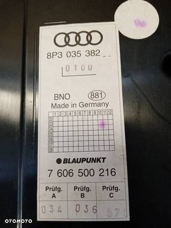 Głośnik basowy subwoofer Blaupunkt Audi A3 8P Atrapa grill przód oryginał Audi A3 8P 8P3853651 - 6