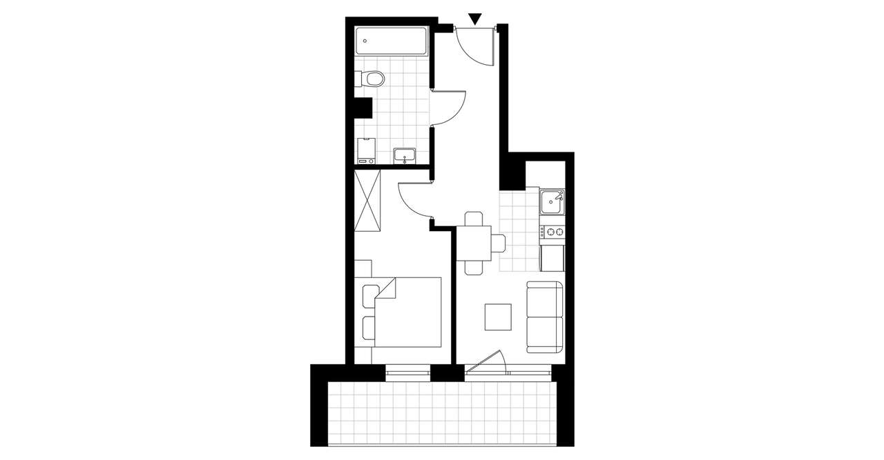 1-pokojowe mieszkanie 31m2 + taras Bez Pośredników - Pełny obrazek: 3/8