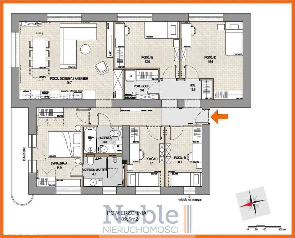 Kamienna Góra - 6 pokoi - na plażę 350m-5