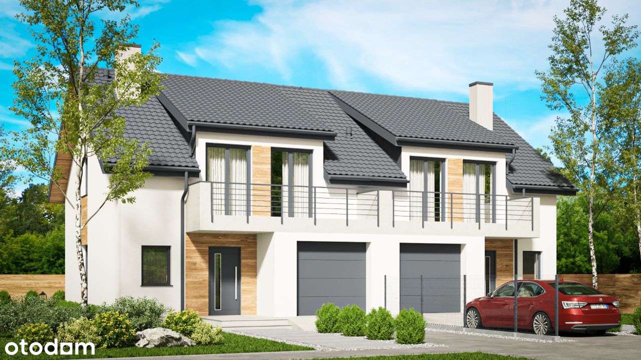 Dom w zabudowie bliźniaczej z 5a działką+elewacja - Pełny obrazek: 5/11