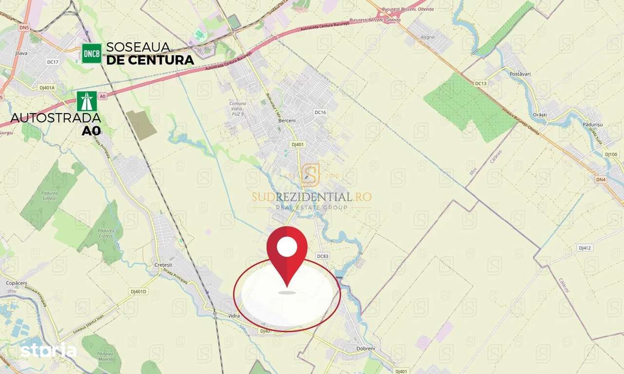 Lot teren intravilan de vanzare, 500 mp, ideal investitie,Comuna Vidra - Imagine principală: 3/11