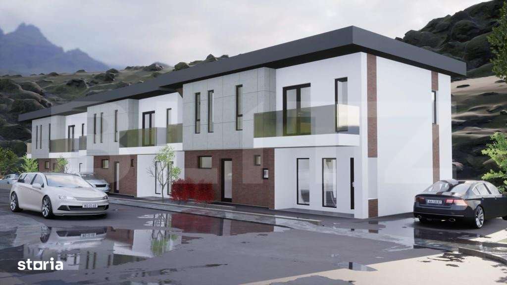 Case cuplate , P + E, 4 camere, 120 mp, 250 teren, complex de case, zo - Imagine principală: 1/3