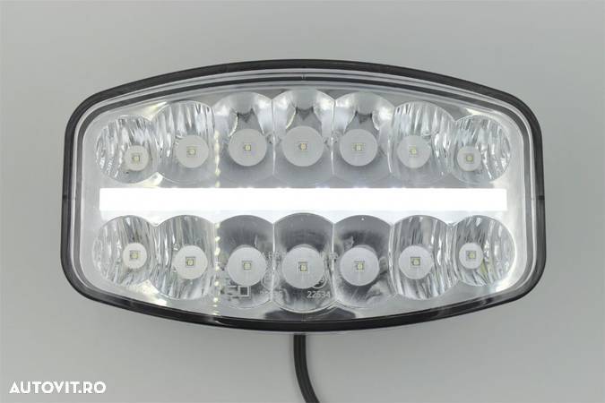 Proiector Slim, Full-Led, Pozitie si Faza Lunga Led, 12/24V, Dreptunghiular - Oval - 4