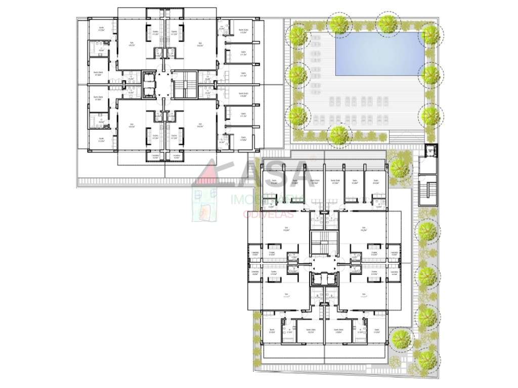 Apartamentos T2 e T3 em condomínio fechado com piscina-34