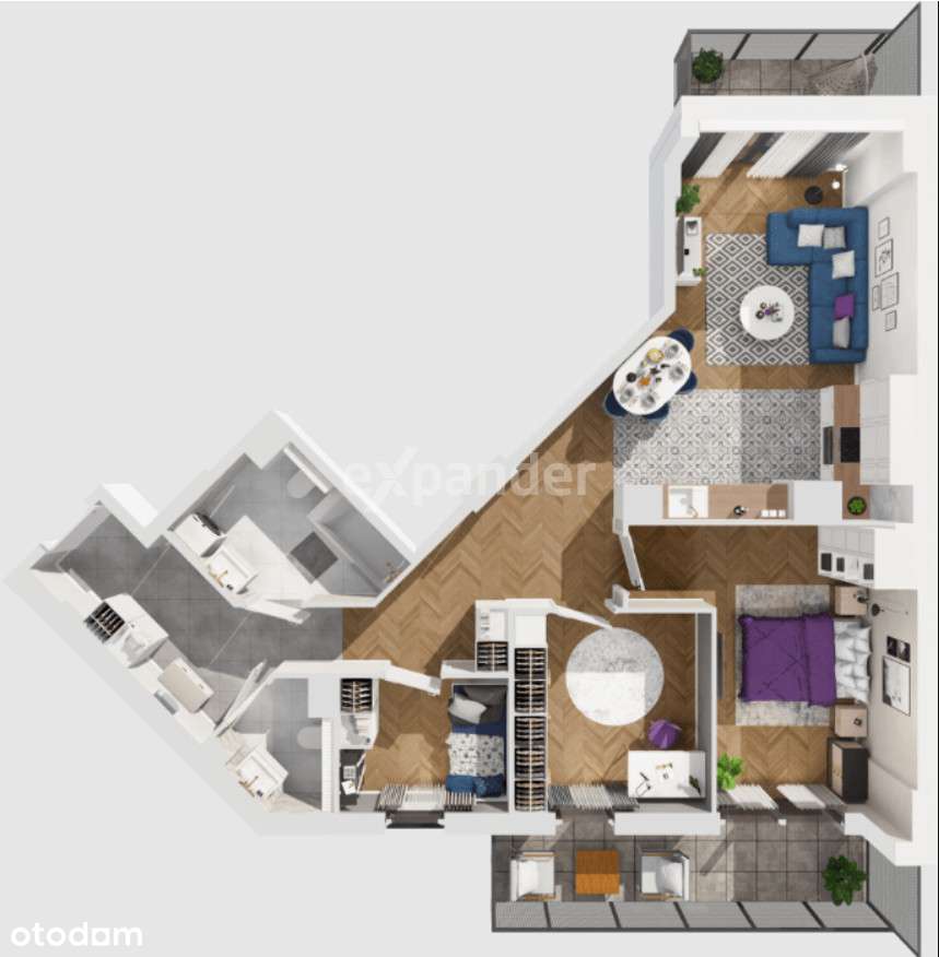74 m² z dwoma balkonami/ gotowe do odbioru. - Pełny obrazek: 4/9