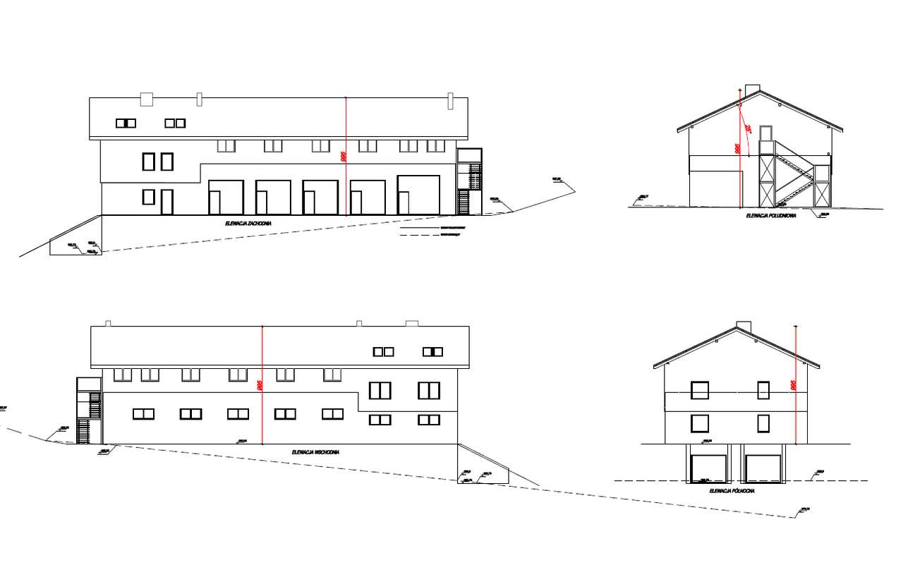 4 DZIAŁKI BUDOWLANE + BUDYNEK USŁUGOWY - HALA-12