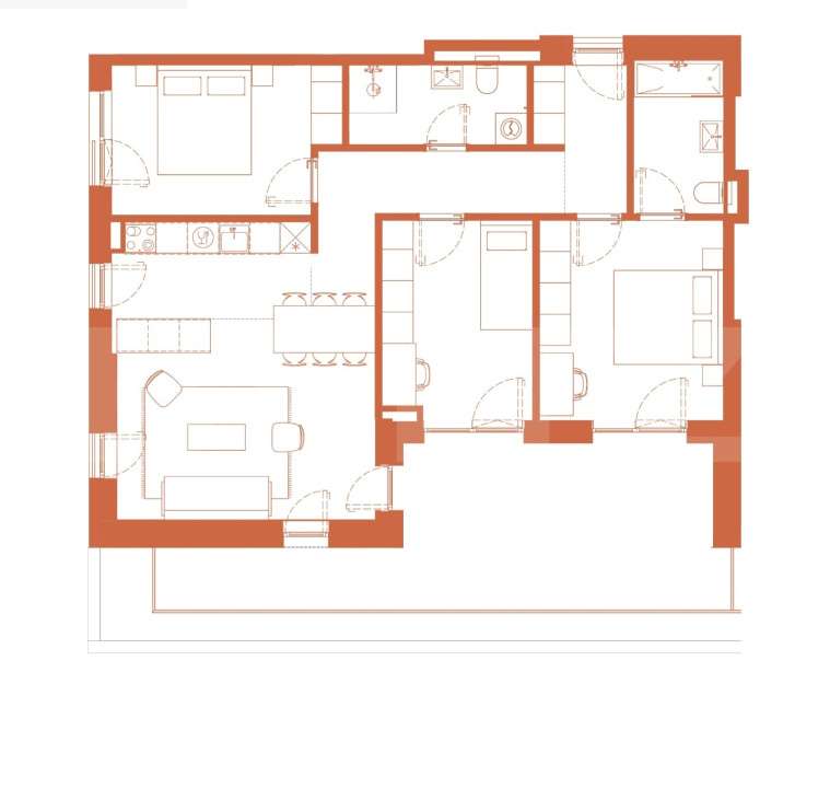 Comision 0! River by Hexagon, Apartament 4 camere, 81 MP, Logie 26 mp — fotografia 1