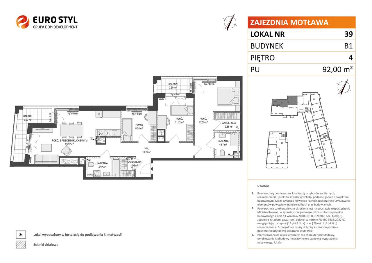 4-pokojowe mieszkanie 92m2 + balkon Bezpośrednio - Pełny obrazek: 2/7