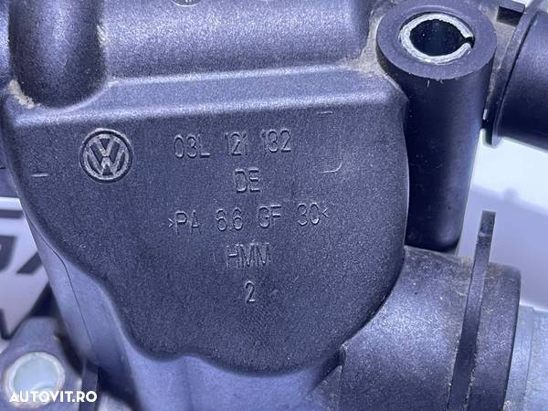 Distribuitor Corp Carcasa Termostat Senzor Temperatura Apa Volkswagen EOS 2.0 TDI CBAB 2009 - 2014 Cod 03L121132 - 5