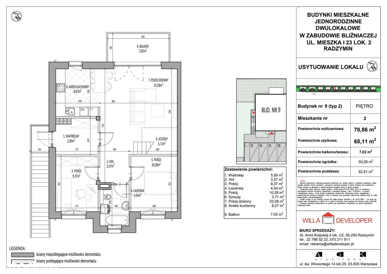 3-pokojowe mieszkanie 68m2 + ogródek Bezpośrednio - Pełny obrazek: 2/7