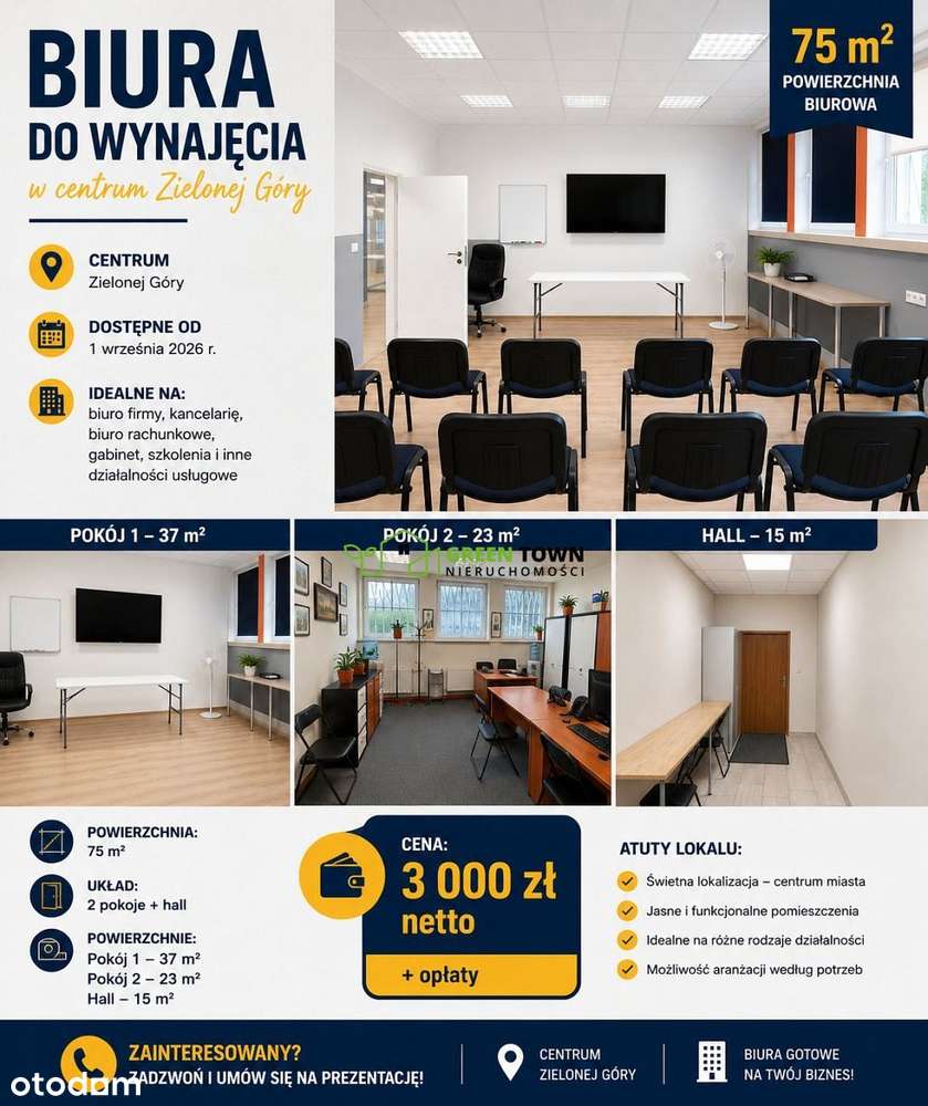 Biuro centrum Zielonej Góry - 75 m2