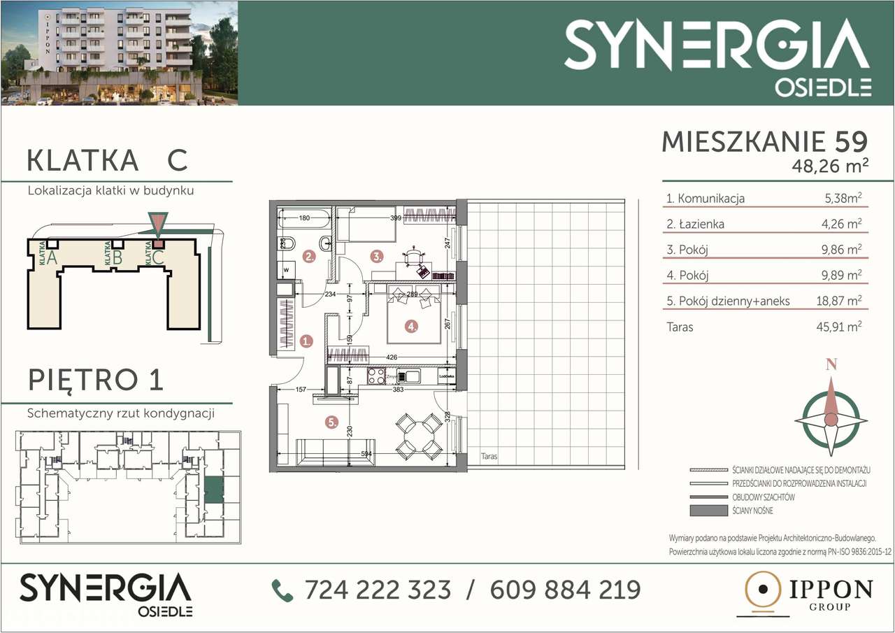 Osiedle Synergia | mieszkanie 3-pok. | 59 - Pełny obrazek: 3/8