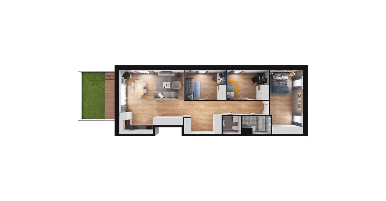 4-pokojowe mieszkanie 80m2 + taras Bez Pośredników - Pełny obrazek: 2/8