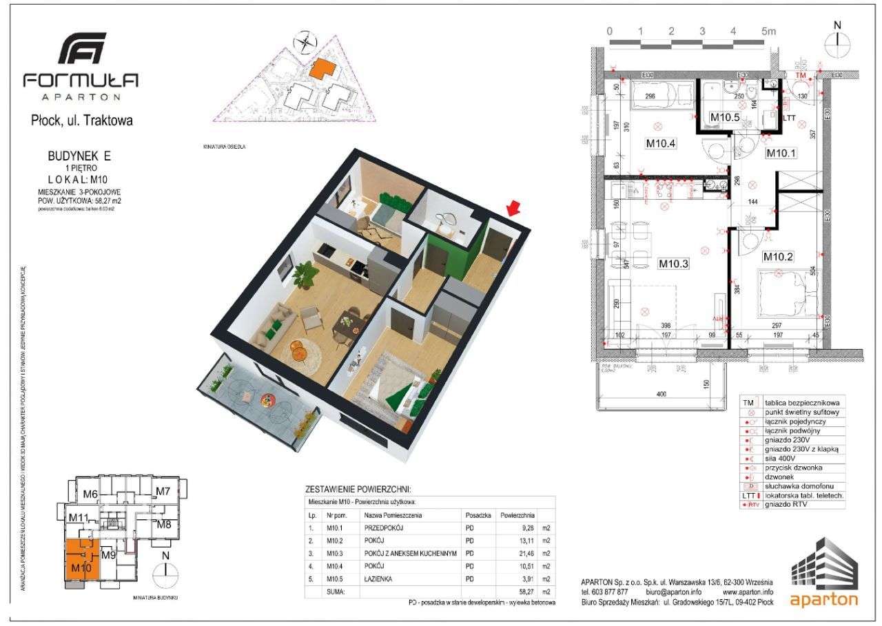 Wygodne 3pokojowe na I piętrze!Formuła Aparton/M10 - Pełny obrazek: 2/8