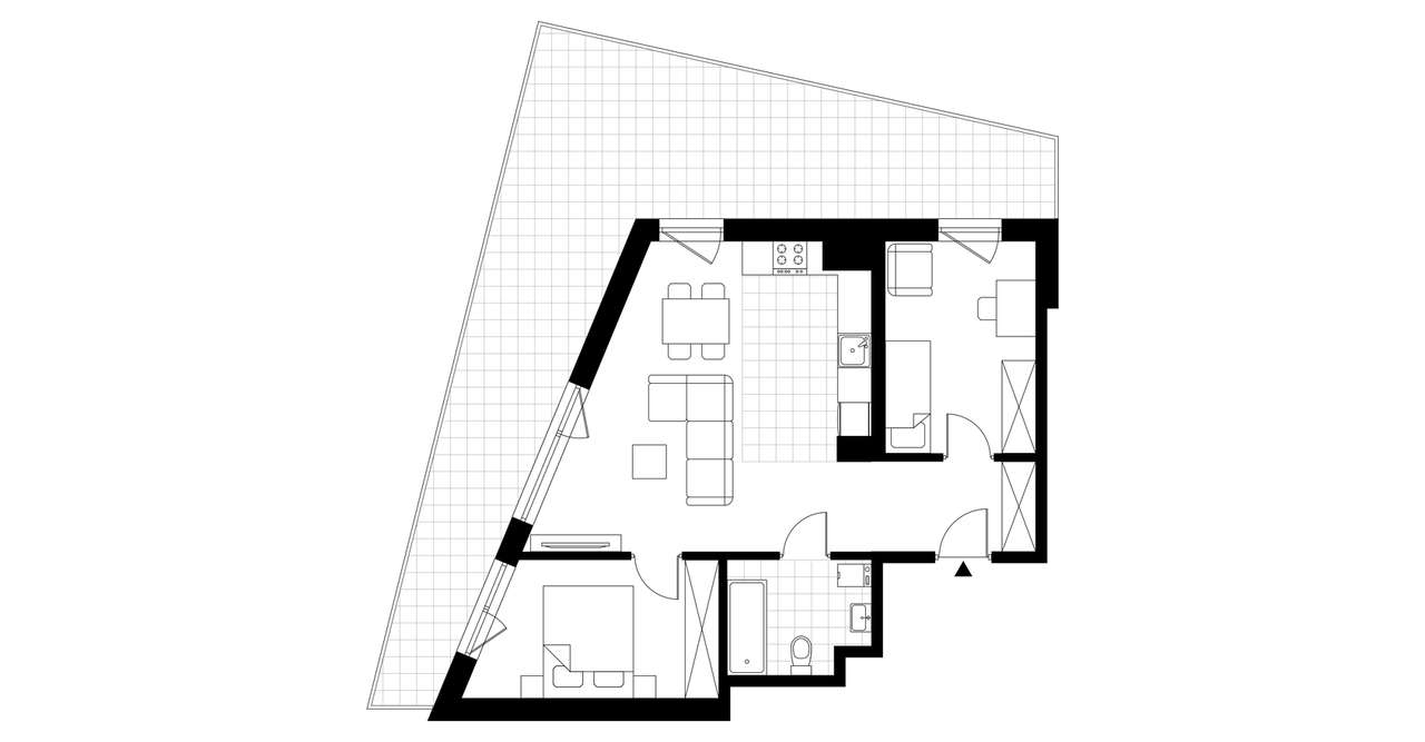 3-pokojowe mieszkanie 56m2 + loggia - Pełny obrazek: 3/8