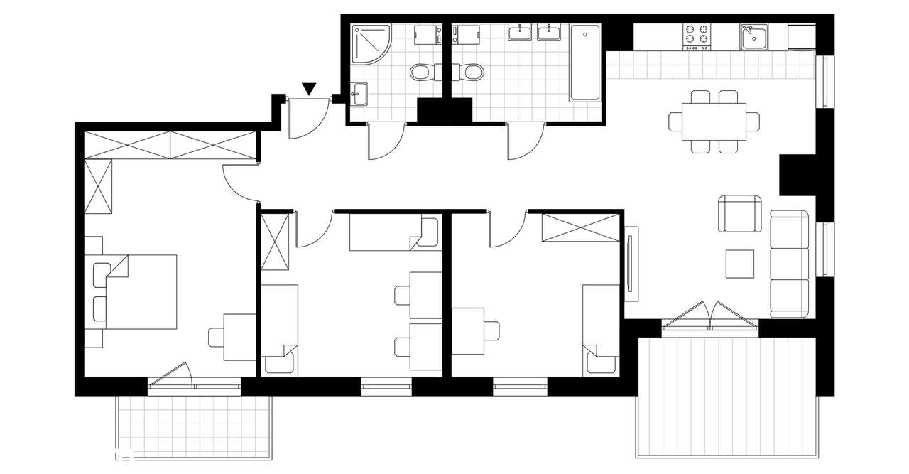 4-pokojowe mieszkanie 98m2 + taras Bez Prowizji - Pełny obrazek: 2/7