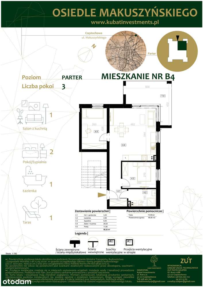 Kawie Wzgórza | apartament 3-pok. | 4_B1_4 - Pełny obrazek: 2/16