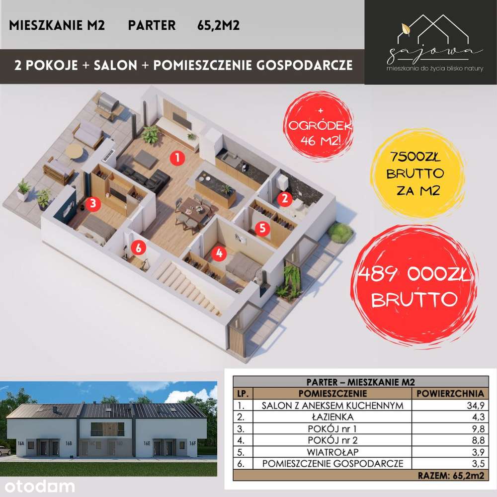 Chełmiec mieszkania deweloperskie 65-82m2 PRZEDSPRZEDAŻ - Pełny obrazek: 5/13