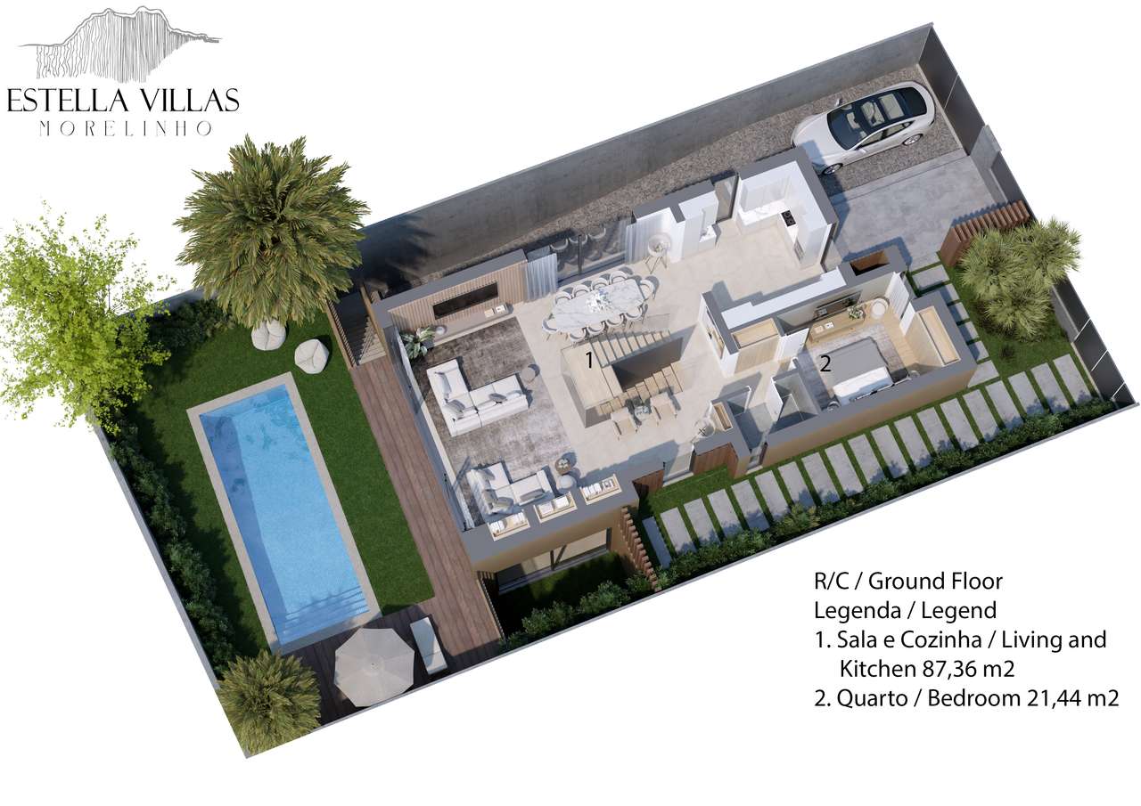 Moradia T4 com piscina, garagem e vista jardim e serra-32