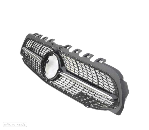 GRELHA FRONTAL PARA MERCEDES CLASSE A W177 V177 LOOK A35 DIAMOND PRETO CAMERA - 3