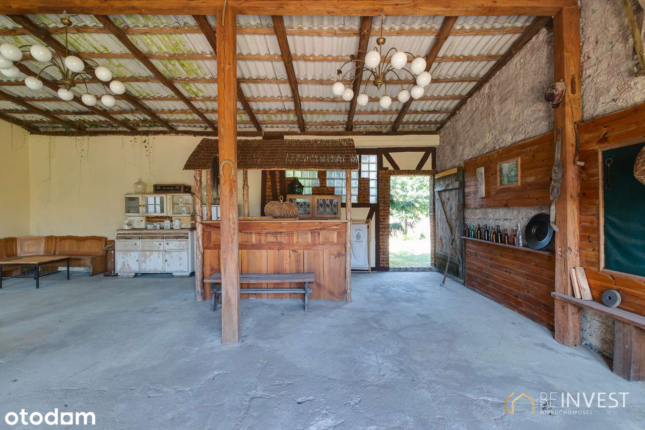 Duży dom parterowy + poddasze | Budynek gospodarczy, duża działka-14