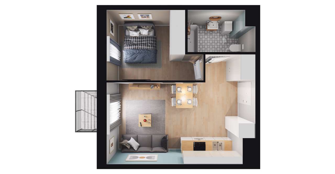 2-pokojowe mieszkanie 35m2 + balkon Bez Prowizji - Pełny obrazek: 2/8