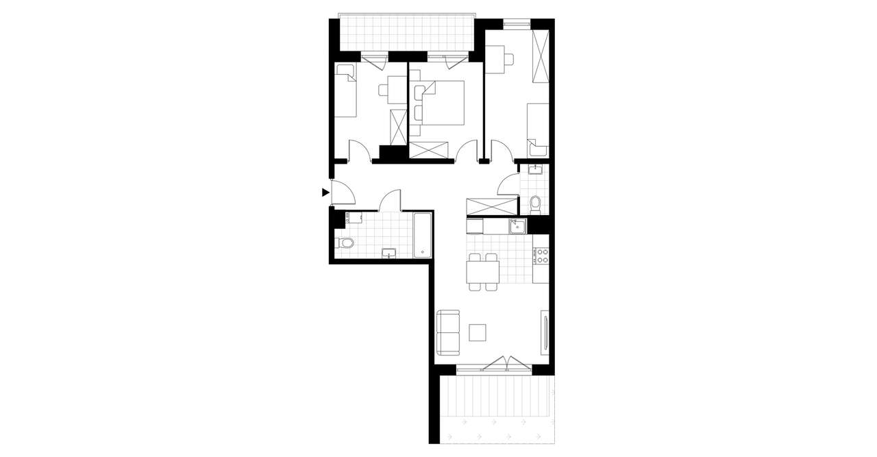 4-pokojowe mieszkanie 71m2 + ogródek - Pełny obrazek: 3/8