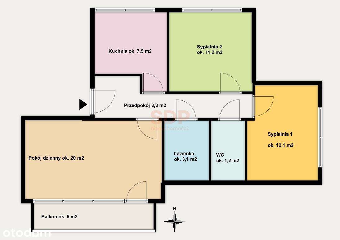 3 pok. | do wejścia | balkon | nowe instalacje | - Pełny obrazek: 5/15