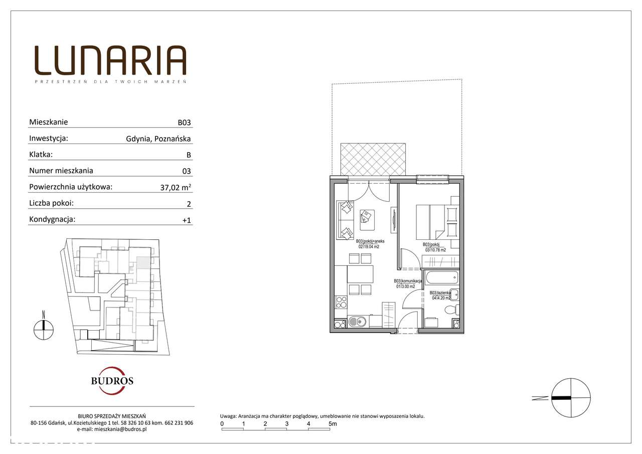 2-pokojowe mieszkanie 37m2 + ogródek Bezpośrednio - Pełny obrazek: 2/9